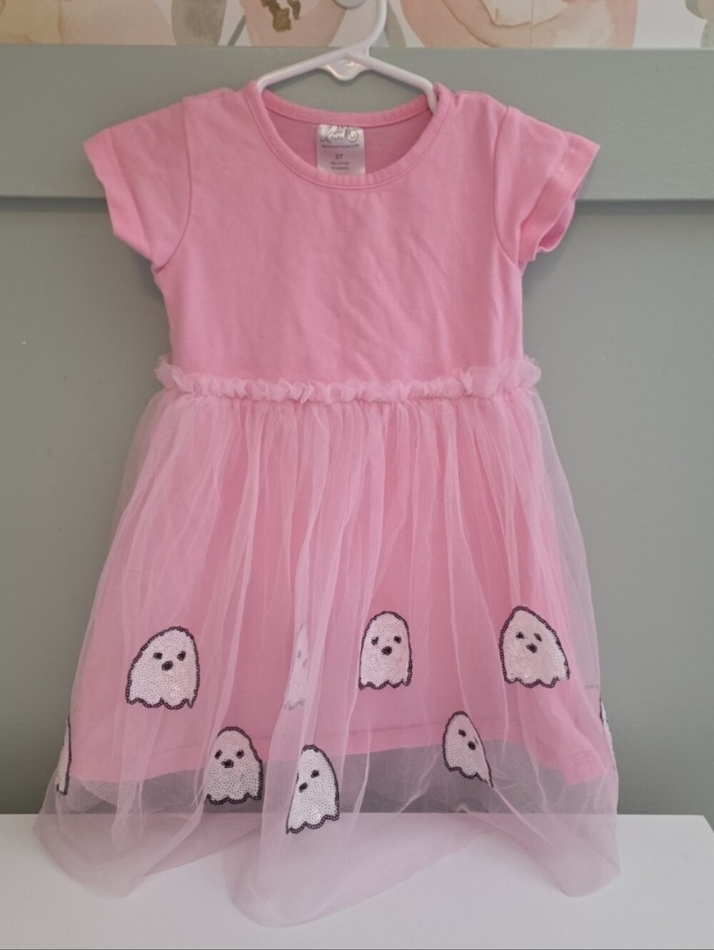 Sweet Wink Girls' Pink Ghost Tulle Halloween Dress 3t Fall Sweetwink